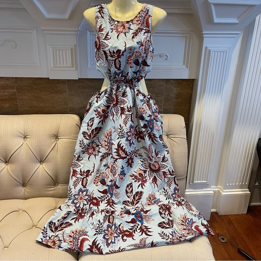 RHODE X Target Womens Large Leafy Print Cutout Midi Dress Medium - Picture 1 of 16